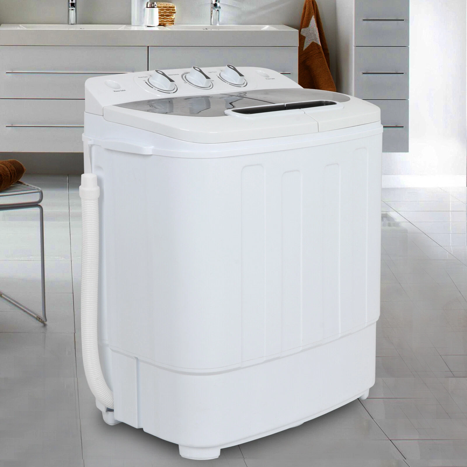 Top Load Compact Twin Tub 13lb Washing Machine Was